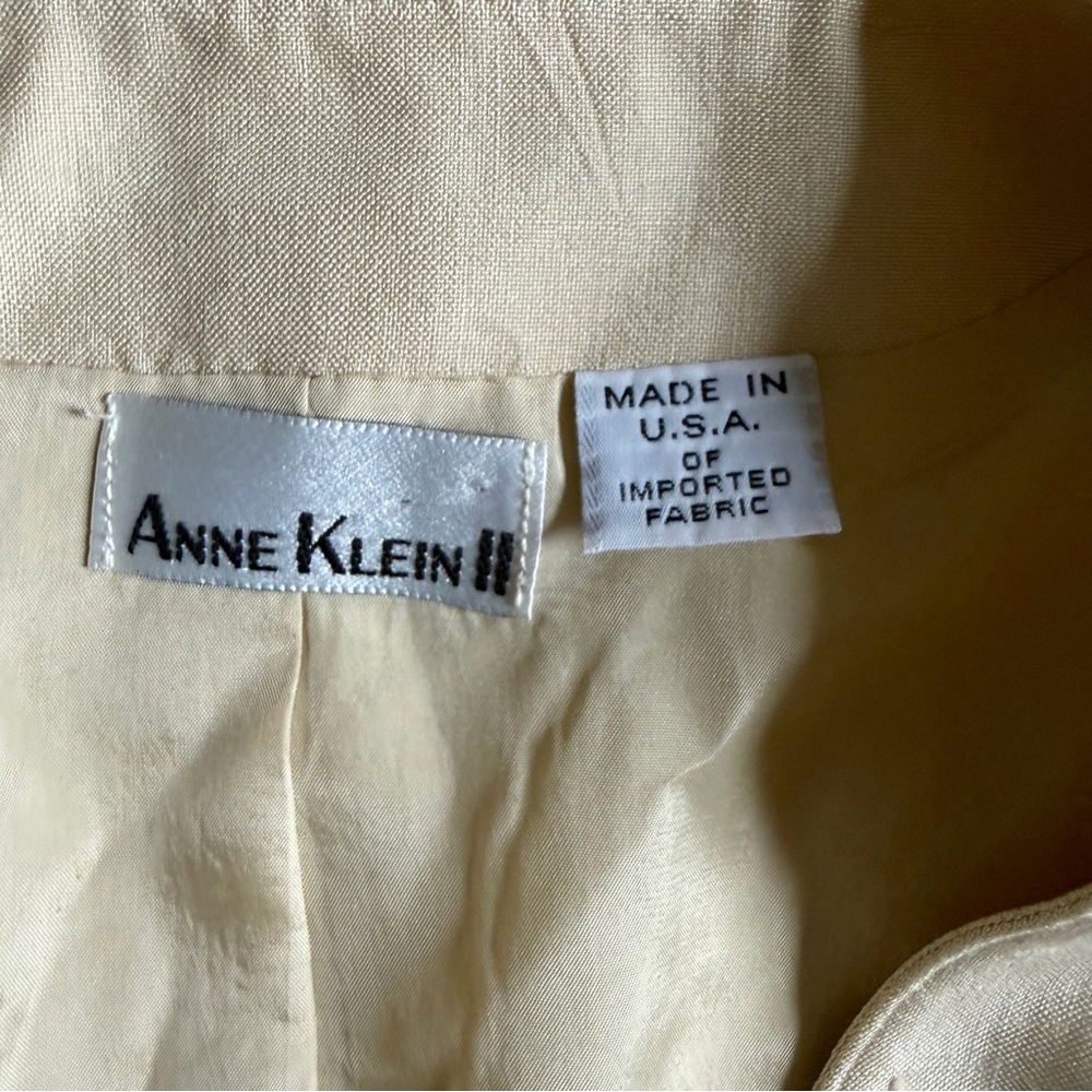 VTG ~ 1980s ~ Anne Klein II ~ Cream Double Breasted Cropped Blazer ~ Size 14 - Picture 5 of 7